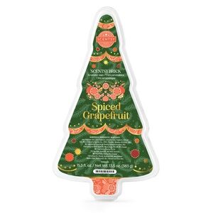 Scentsy SPICED GRAPEFRUIT Brick Scented Wax 1 pound Christmas Tree Shaped NIB